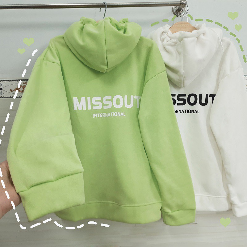 Áo khoác dây kéo MISSOUT nam nữ form rộng có nón ❤️ HOODIE ZIP đẹp ULZZANG style VIVU123STORE   HOD076