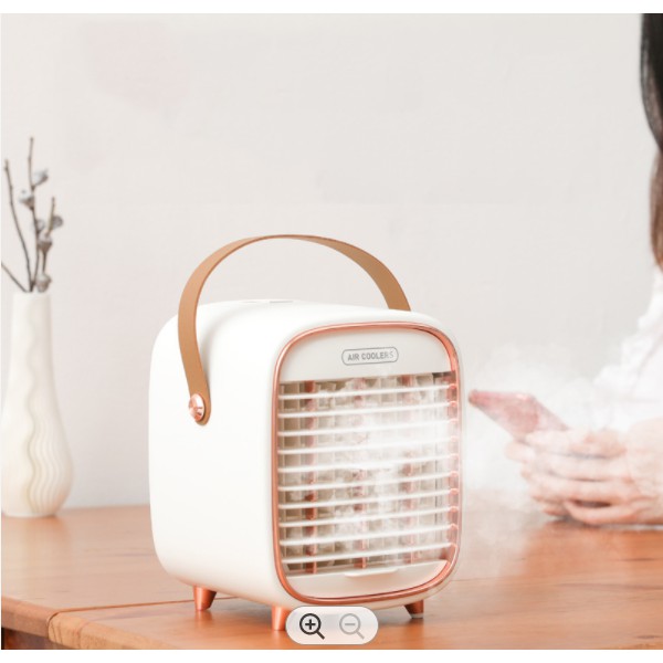 FREESHIP:Quạt điều hòa không cần cắm điện Air Cooler Fan Mini Desktop Air Conditioner with Night Light Mini