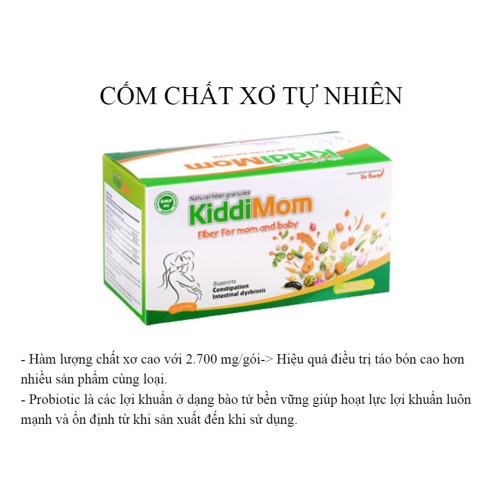 Cốm vi sinh Kiddimom: Hỗ trợ rối loạn tiêu hóa, khó tiêu, táo bón cho trẻ sơ sinh và bà bầu