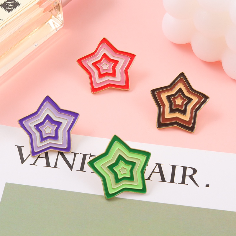 Huy hiệu cài áo bằng kim loại hình dạng ngôi sao/trái tim/cầu vồng thiết kế độc đáo cho học sinh
