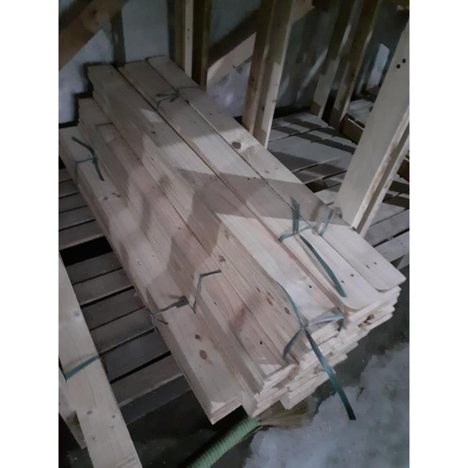 10 nan gỗ thông pallet dài 1,3m Diy - Nẹp Gỗ ốp tường - Nẹp Đóng kệ treo cây ban công HP Decor