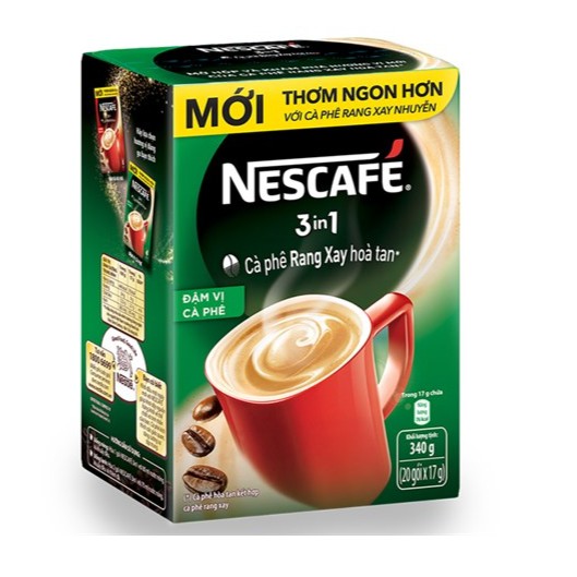 Cà phê sữa NesCafe 3 trong 1 hộp 340g (20 gói)