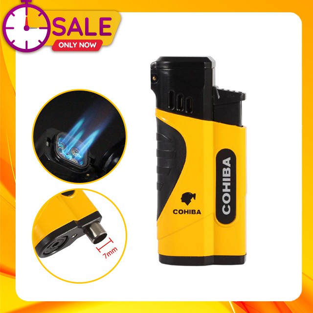 { HOT SALE } Quẹt Bật Khò Đánh Lửa Khò 4 Tia H166 Kèm Đục Xi Ga Tiện Lợi Đẹp Độc Lạ - Dùng g.a Cao Cấp