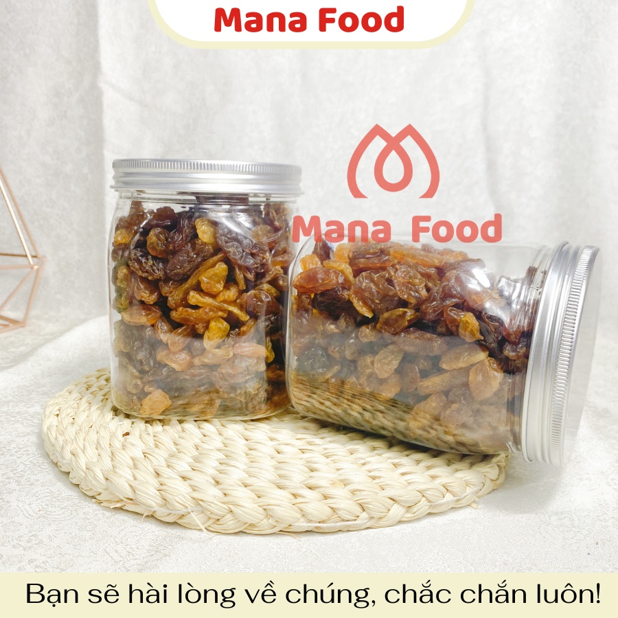 [Hũ vuông] 350G Nho khô vàng Raisins Mana Food | VSATTP - Dẻo Béo Thơm Ngon - Chất lượng