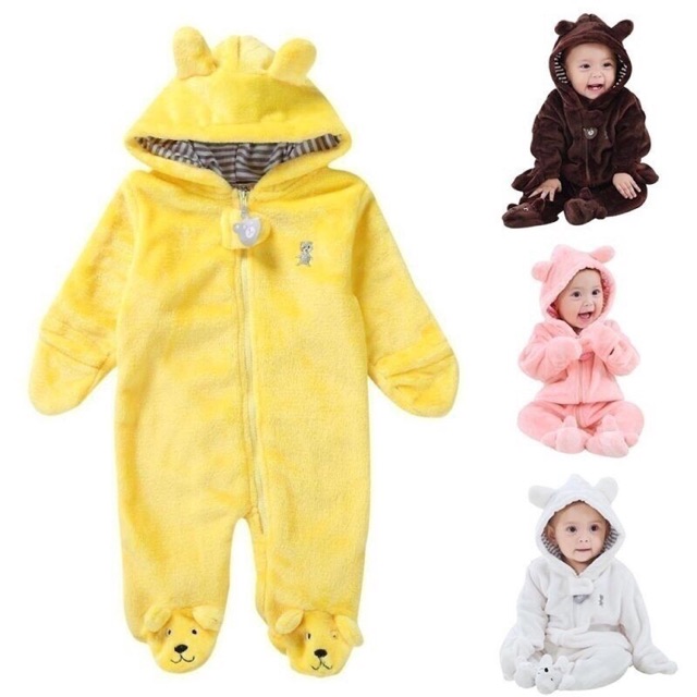 Bộ body lông mịn giữ ấm cho bé