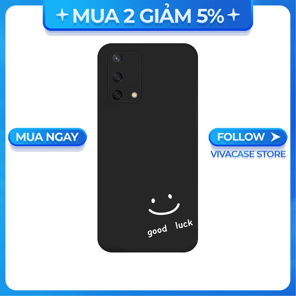 Ốp lưng cạnh vuông OPPO A1K/A5S/A74/A54/....viền bảo vệ camera hình Good Luck