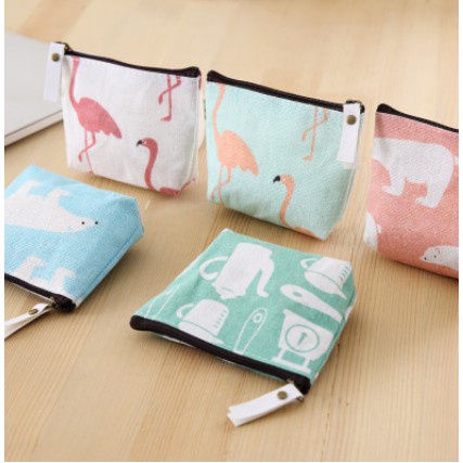 Túi đựng tiền mini chất liệu vải Canvas  Clovershop68