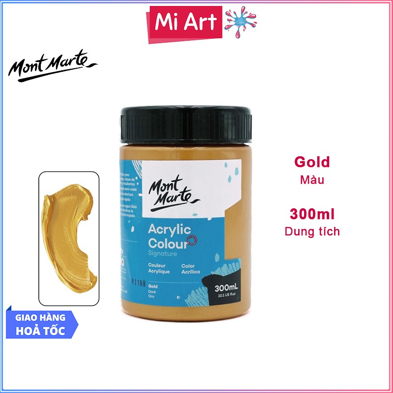 Màu Acrylic Mont Marte 300ml - Gold - Acrylic Colour Paint Signature 300ml (10.1oz) - MSCH3033