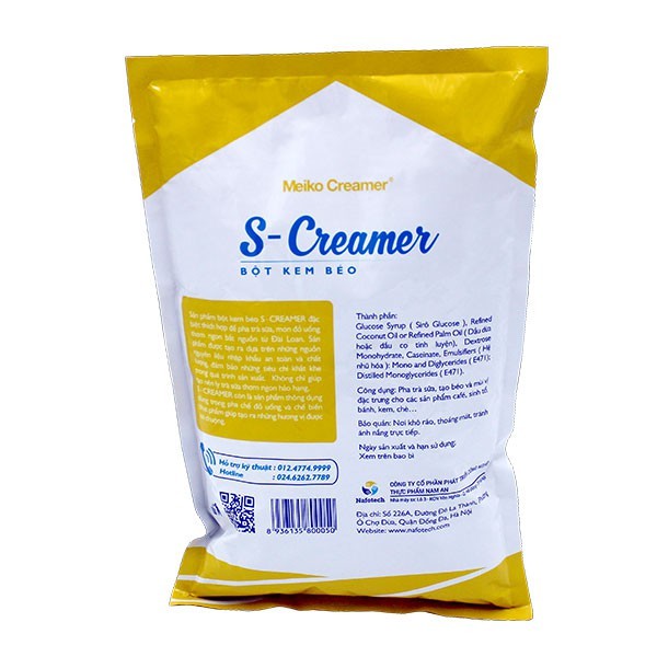 Bột kem béo pha trà sữa đài loan S-Creamer screamer Gói 1kg,nguyên liệu nấu trà sữa