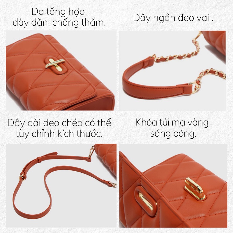 Túi xách đeo chéo cầm tay nữ trám công sở Hàn Quốc FSF563 M453 Micocah chính hãng