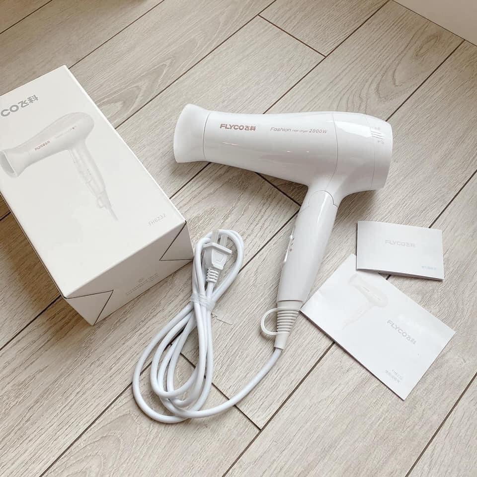Máy sấy tóc Flyco FH6232, 2 Chiều Nóng Lạnh, Công suất 2000W lớn dùng cho salon tóc, Hộ gia đình