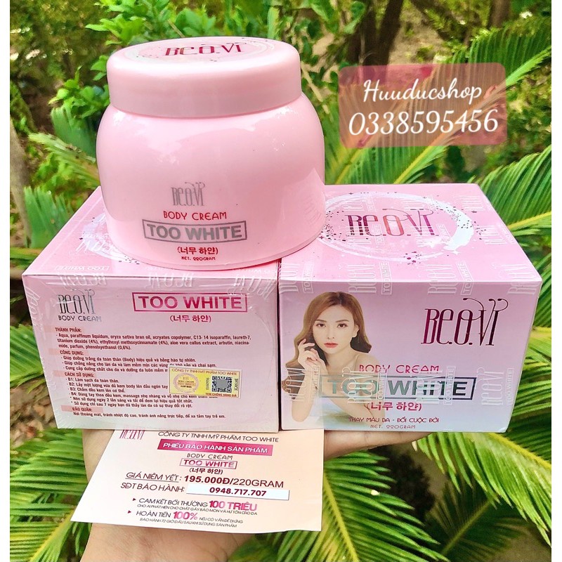 [Mã 66FMCGSALE hoàn 8% xu đơn 500K] Body Too White Beovi , Chính Hãng Thu Thủy Beovi