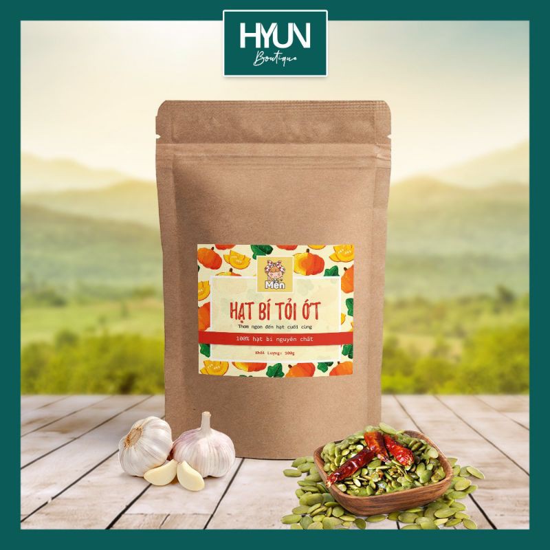 100gr hạt bí rang tỏi ớt
