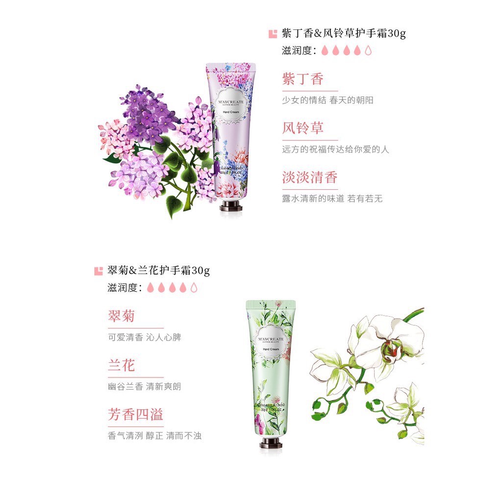 Set 10 Kem dưỡng da tay [MẪU MỚI ] Maycreate , kem bôi tay dưỡng ẩm LYSHOP A61