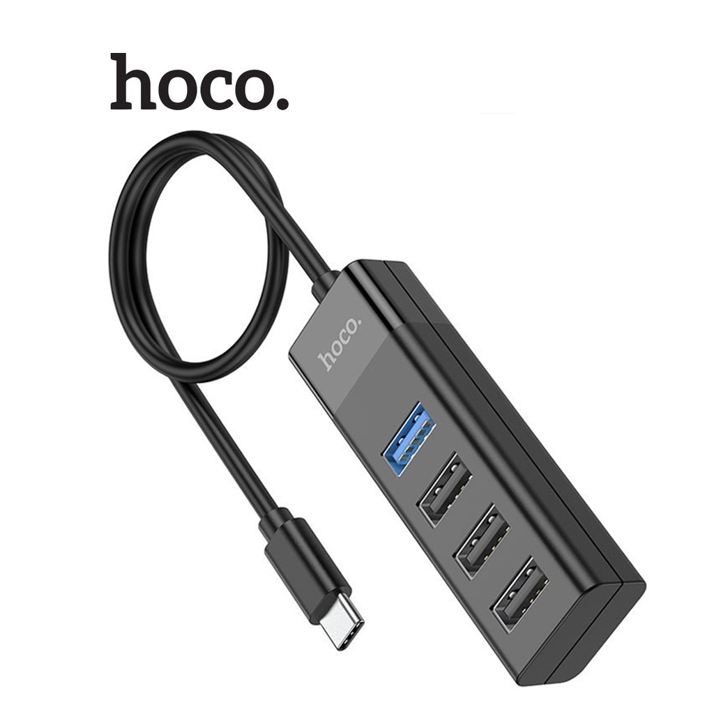 Hub chuyển Hoco HB25 Type-C sang 4 cổng USB ( 1 USB 3.0 / 3 USB 2.0 ) vật liệu TPE cao cấp siêu nhẹ