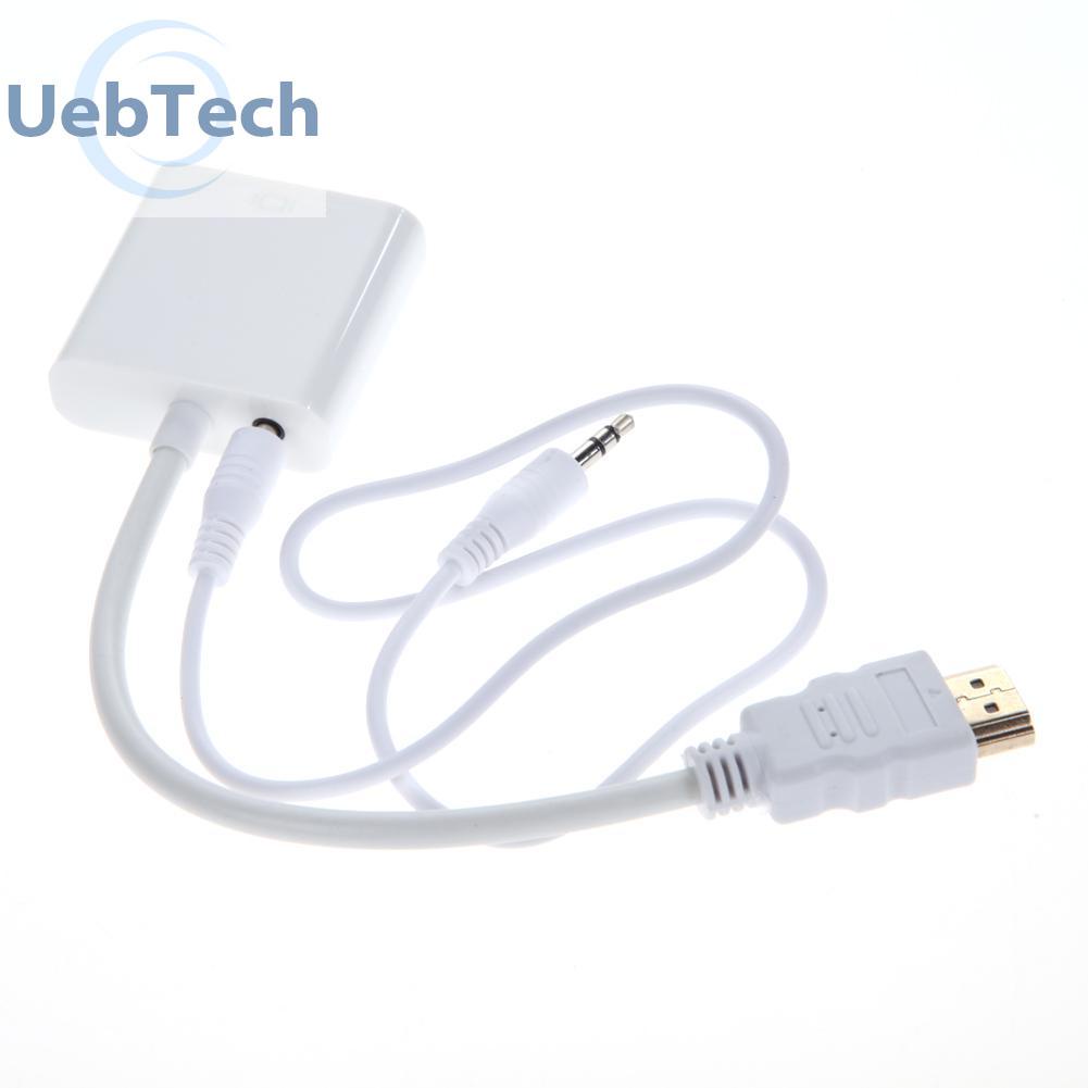 Uebtech 1080P Micro HDMI-compatible / Mini HDMI-compatible / HDMI-compatible to VGA Converter Adapter with Audio