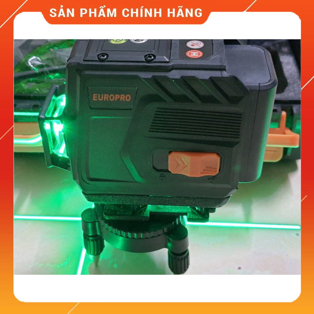 Máy cân bằng Laser 12 tia xanh Europro bộ 2 pin siêu sáng kèm điều khiển từ xa