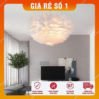 Đèn thả trần - đèn phòng ngủ lông vũ trang trí hiện đại - kèm bóng led và đế ốp trần