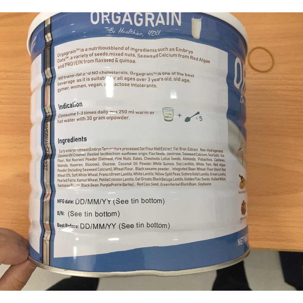 Sữa hạt thuần chay Orgagrain lon 900g