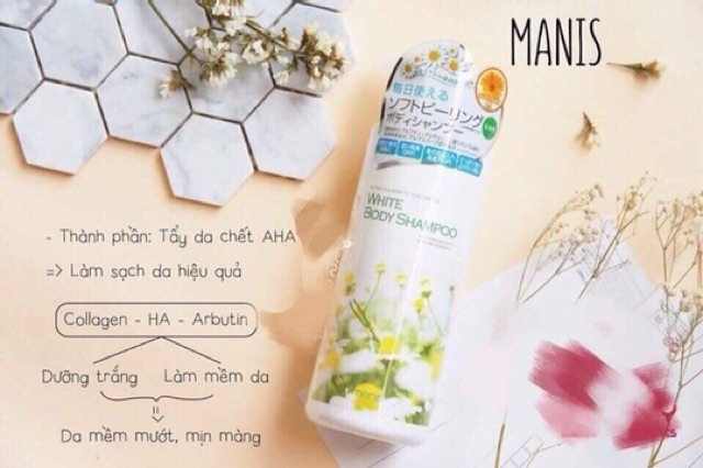 SỮA TẮM TRẮNG DA MAINS WHITE BODY SHAMPOO Shop về cả 2 màu xanh - hồng nạ