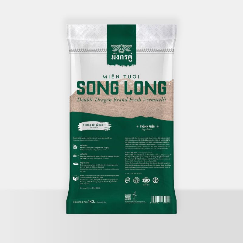 Miến tươi Thái Lan Song Long gói 1kg - Date mới nhất
