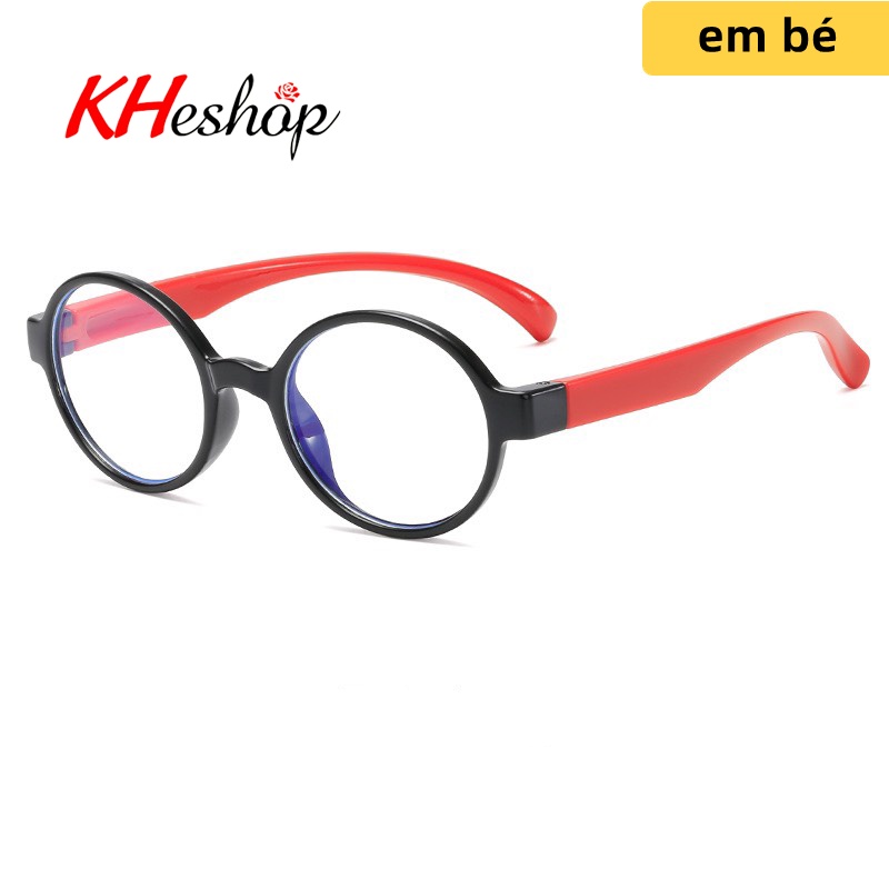 Kính học trực tuyến cho bé, gọng Silicone siêu dẻo có thể bẻ cong, mắt kính chống ánh sáng xanh mã Y3104