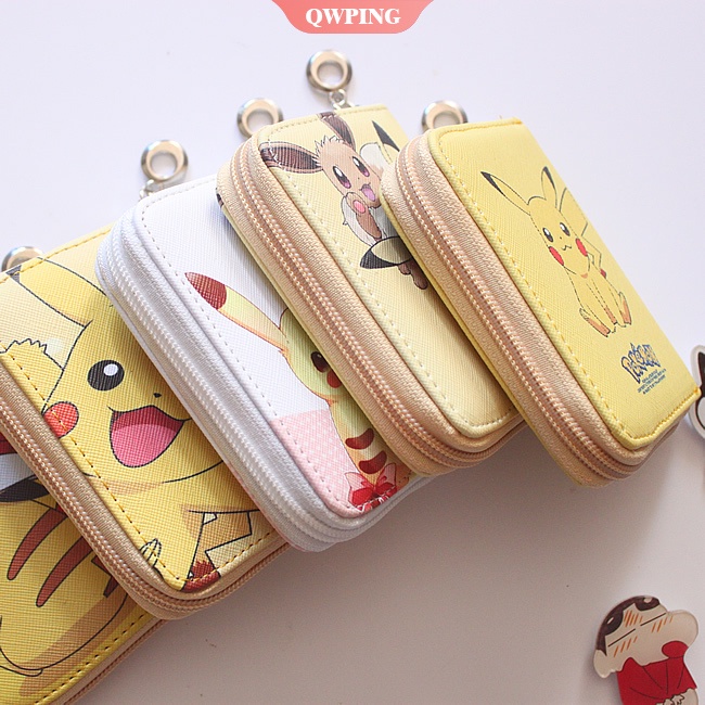 Ví Da Đựng Tiền Xu Hình Pikachu Hoạt Hình Anime Thời Trang Có Khóa Kéo Quà Tặng Sinh Nhật Cho Bé