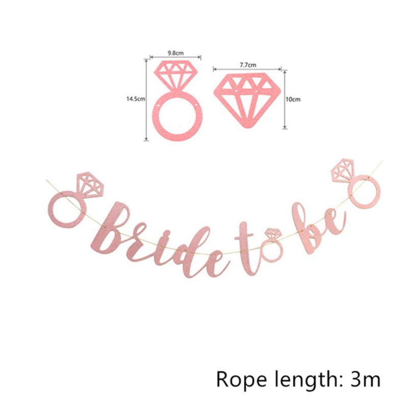 Set 8 Dây Cờ In Chữ Bride to Be Trang Trí Tiệc