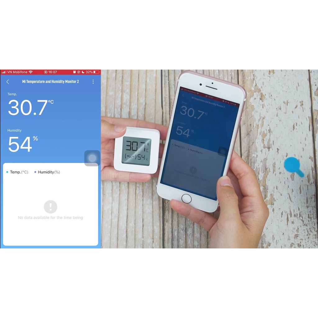 Ẩm kế thông minh gen2 Xiaomi Mijia - Đồng hồ đo nhiệt độ, độ ẩm Bluetooth Mijia gen 2