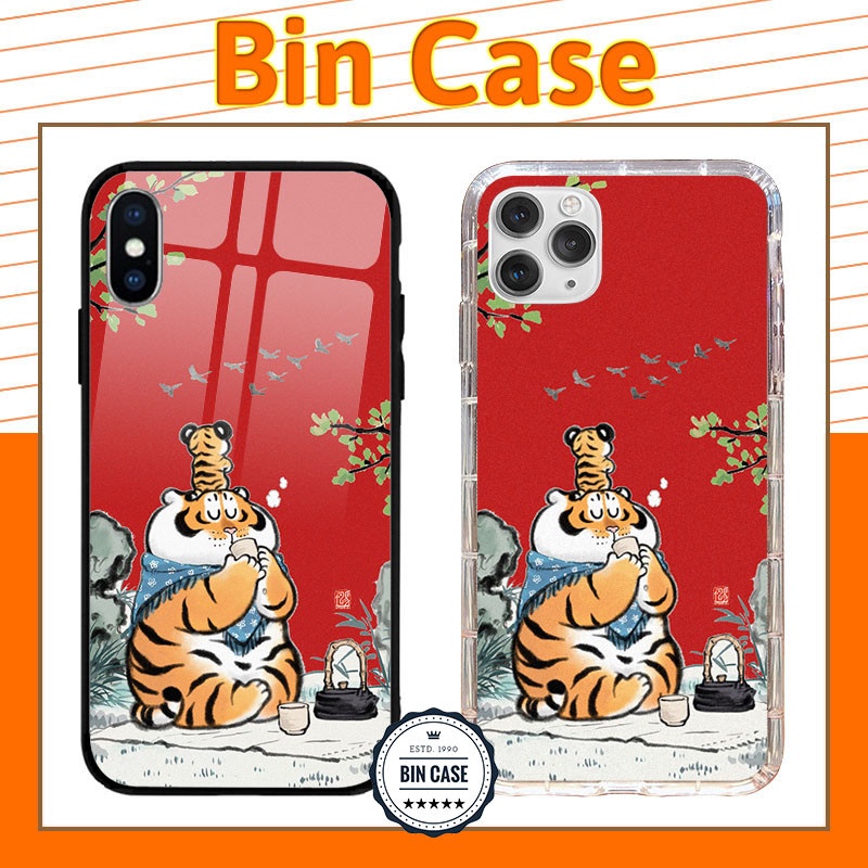 Ốp Lưng Hổ Béo Mập Ú Truyền Kỳ Màu Đỏ Ốp Kính Silicon Dẻo - iphone 13 12 11 Pro Max 6s 6 7 8 Plus X Xr Xs Max NHAMDAN020