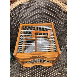 Lồng khuyên gỗ vàng nan cáp quang cao cấp siêu đẹp