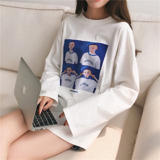 Áo thun trắng tay dài trẻ trung