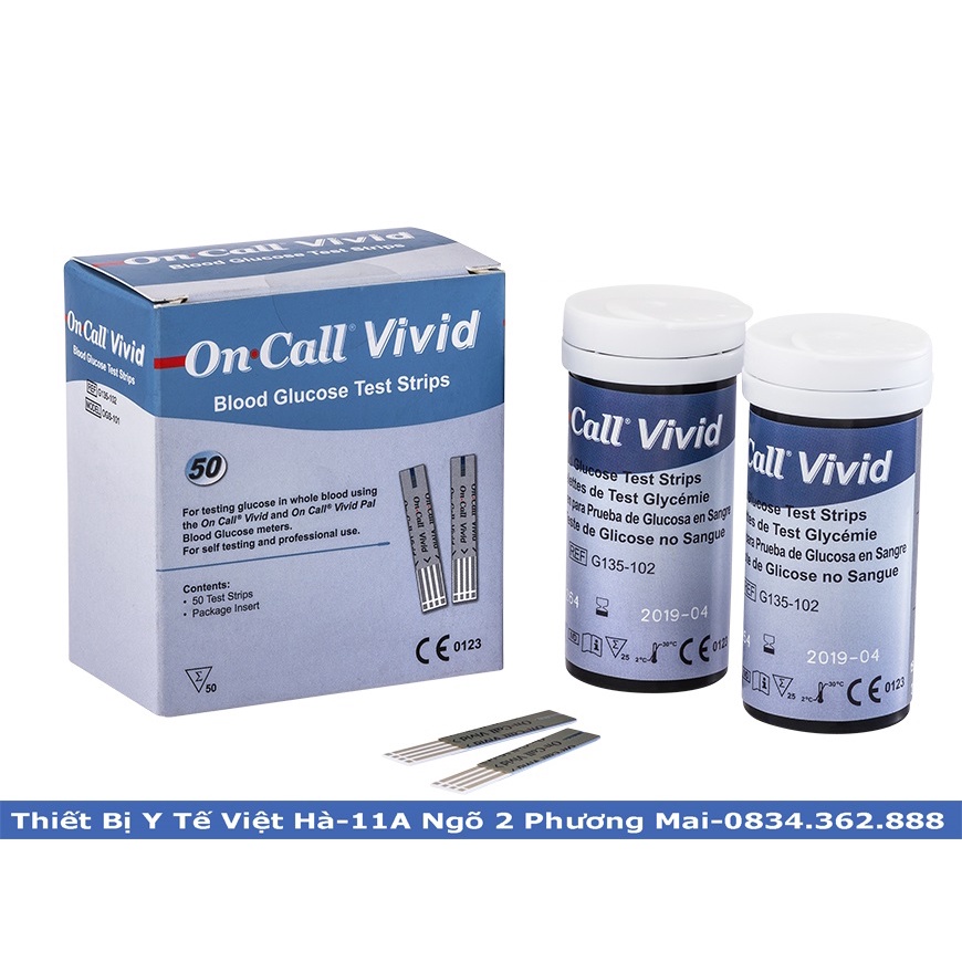 QUE THỬ ĐƯỜNG HUYẾT ON CALL VIVID - HỘP 25 QUE - CAM KẾT HÀNG CHÍNH HÃNG