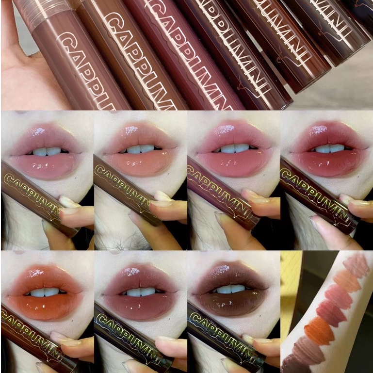 Son Bóng Cappuvini Màu Nude Nhạt Mềm Mượt Nuôi Dưỡng Môi Chống Thấm Nước Chocolat
