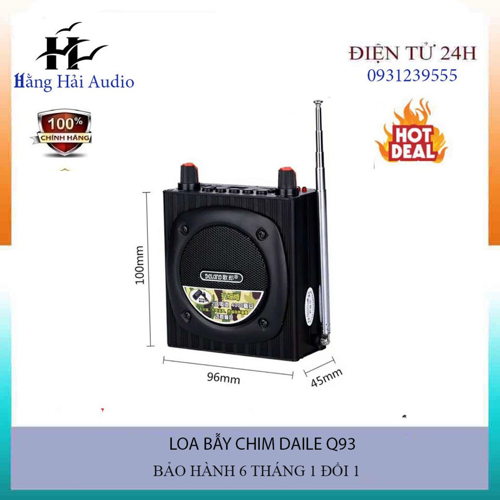 Loa bẫy chim Daile Q93 phát tín hiệu 500m hỗ trợ USB thẻ nhớ - Loa bluetooth Q93 chất liệu vỏ bọc kim loại