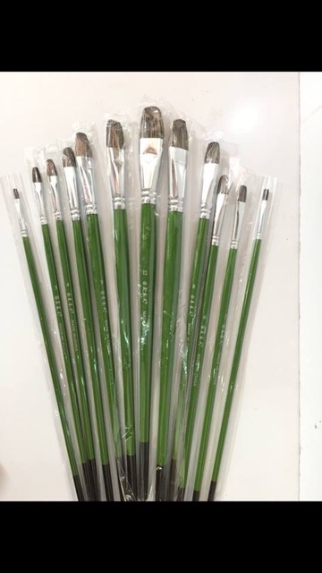 Combo 16 lọ màu acrylic 3d 300ml + khay pha màu + bộ bút xanh 12 cây