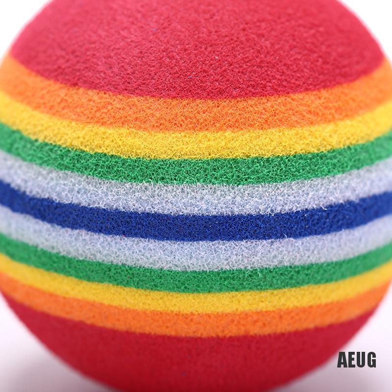 Set 10 Quả Bóng Golf Xốp Họa Tiết Kẻ Sọc Màu Cầu Vồng Hỗ Trợ Luyện Tập
