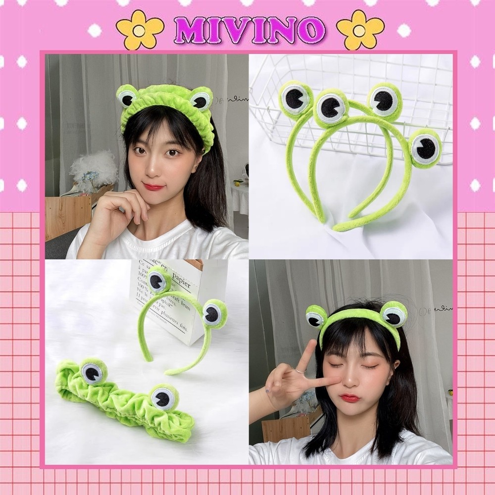 Băng đô rửa mặt bờm chú ếch dễ thương cute Mivino BD35