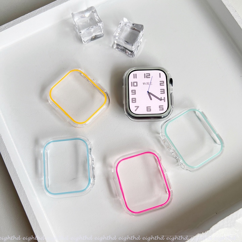 Ốp Bảo Vệ Đồng Hồ Thông Minh Phát Quang Cho iWatch 7 6 SE 5 4 3 2 1 41mm 45mm 44mm 42mm 40mm 38mm t500 pro t55 x7 x8 d20 y68 w34 iwo8