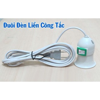 Đuôi bóng đèn tròn kèm phích cắm và dây 1.5m
