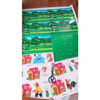 Decal sa bàn mầm non truyện Thỏ ngoan (CHỈ DECAL)