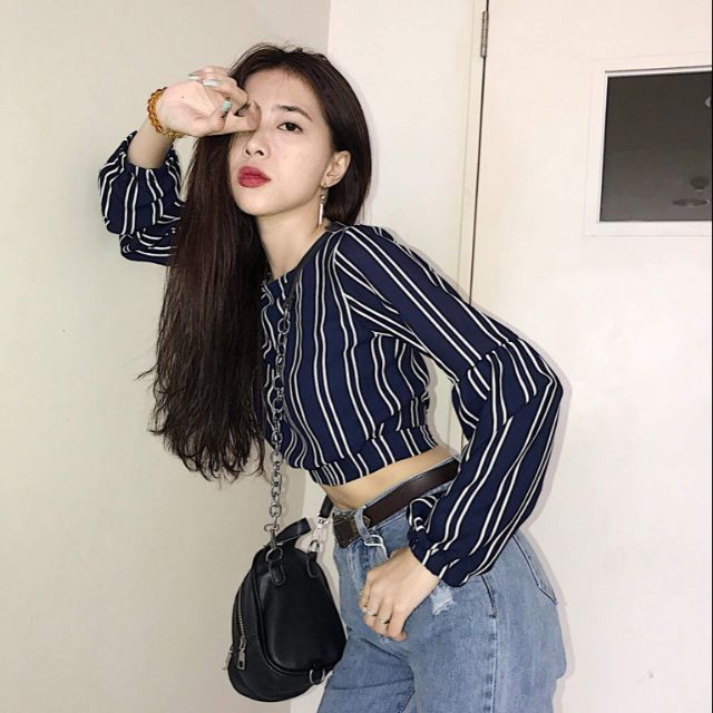 Áo croptop cột eo
