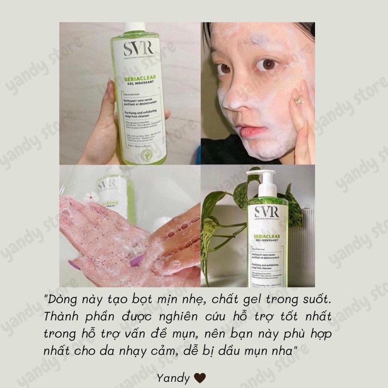 [Hàng Auth ] Gel Rửa Mặt SVR dành cho da dầu ,mụn,không xà phòng .