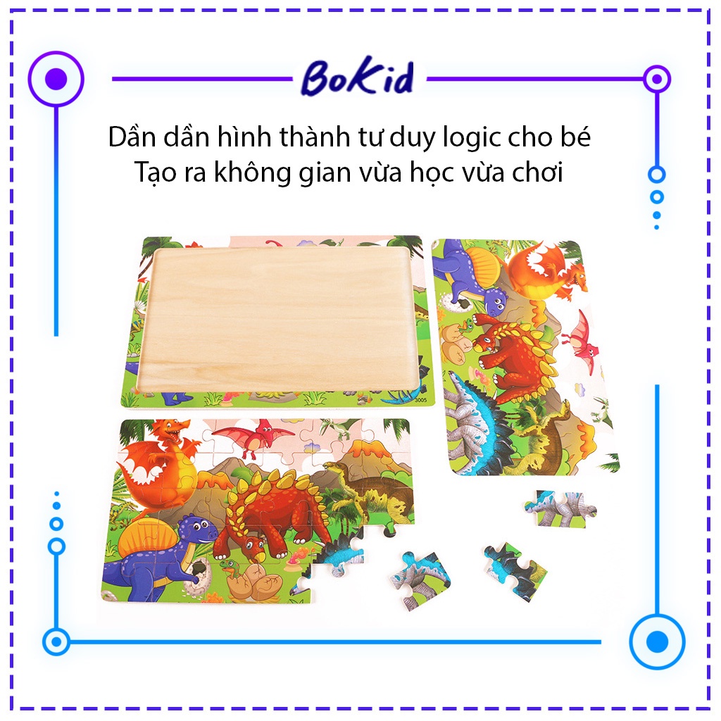 Đồ chơi thông minh - tranh ghép hình 30 mảnh bằng gỗ cho bé từ 3-6 tuổi phát triển tư duy