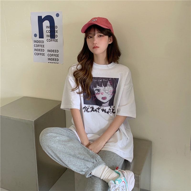 Áo thun XINLANYASHE ngắn tay dáng rộng phong cách hàn quốc cho nữ