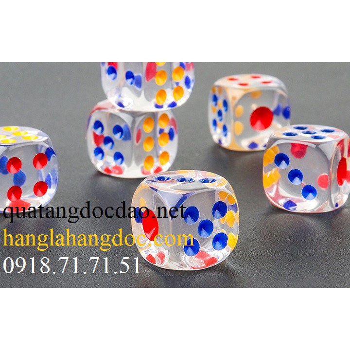 Combo 05 viên xí ngầu nhựa trong suốt đồ chơi độc đáo & cá tính