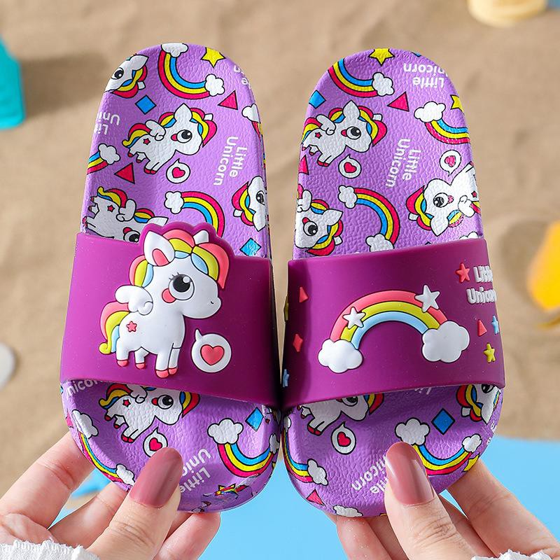 dép cho bé gái hình cầu vồng và ngựa pony dễ thương LUCKY SHOES VN - H000008H