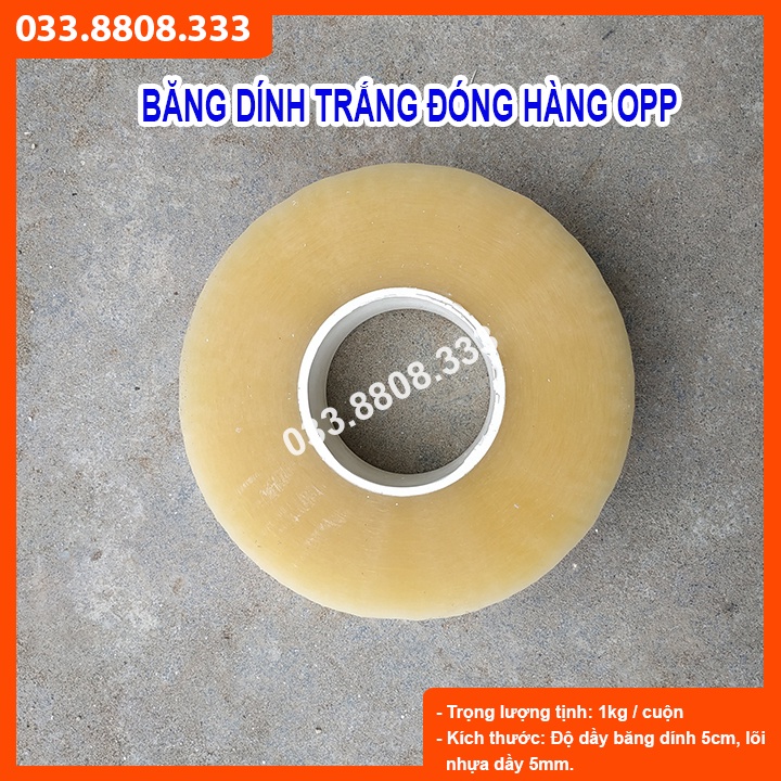 BĂNG DÍNH TRẮNG CUỘN 1KG LÕI MỎNG CỰC DAI ĐÓNG HÀNG SIÊU THÍCH