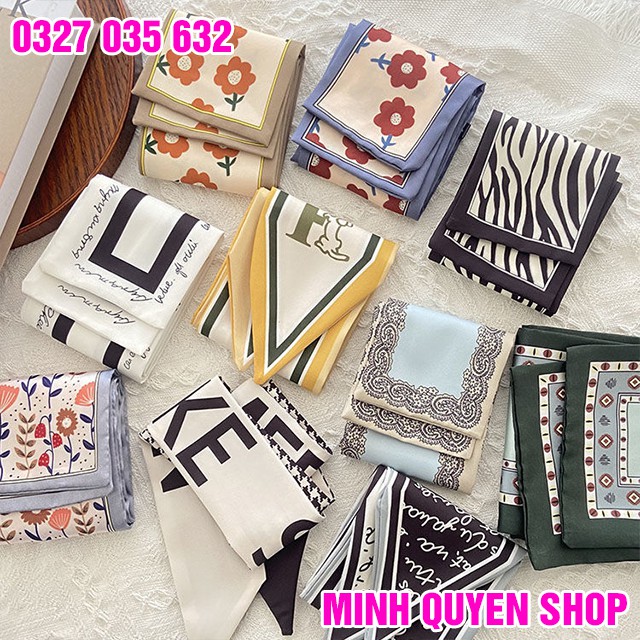 Khăn Choàng Cổ Kết Hợp Làm Dây Ruy Băng Buộc Tóc Phong Cách Hàn QUốc Đa Năng (Có Chọn Mẫu) / 100x8 cm