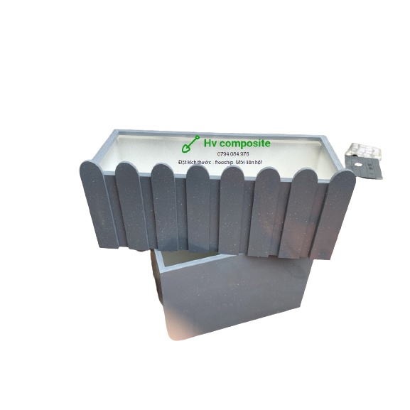 Chậu trồng cây composite màu đá tối